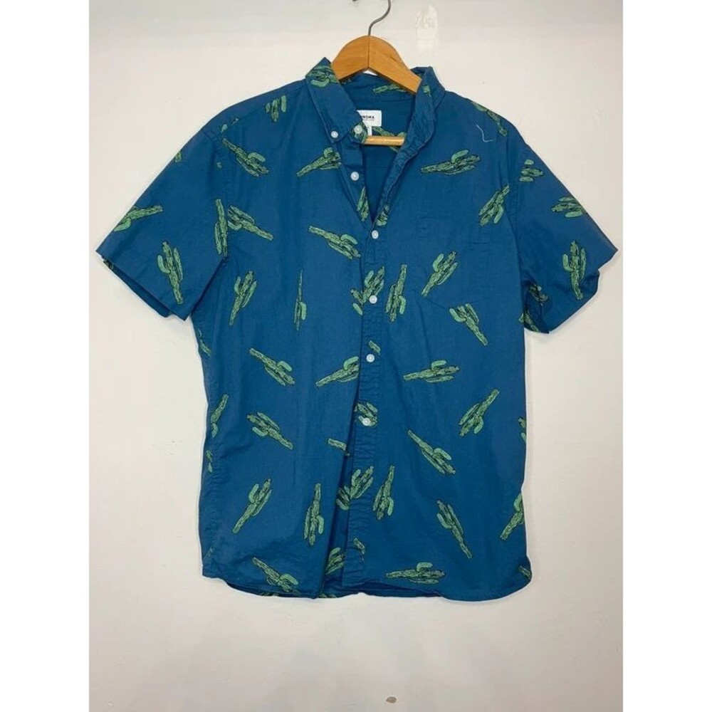 Sonoma cactus short sleeve button down shirt men large